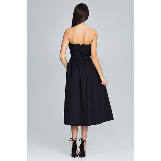 CM3668 Elegancka sukienka bez rękawów - czarna