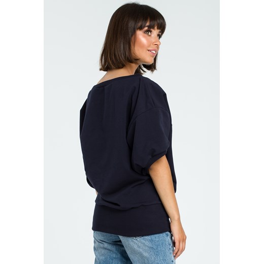 Bluza oversize z rękawem kimono - granatowa