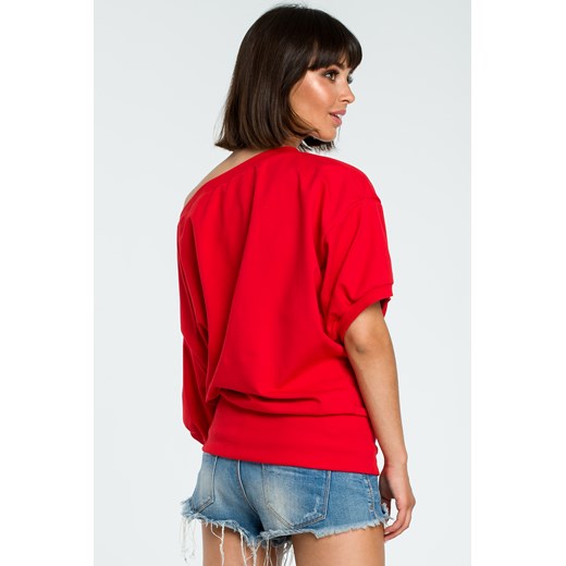Bluza oversize z rękawem kimono - czerwona