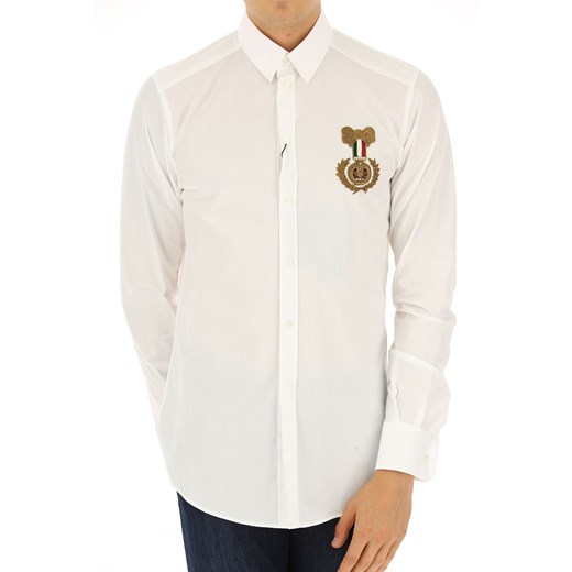 Koszula męska Dolce & Gabbana z klasycznym kołnierzykiem w Koszula męska Dolce & Gabbana z długimi rękawami casual w Domodi