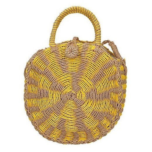 Okrągły koszyk torebka damska w kolorze beżowo-żółtym FRENCH RIVIERA 556