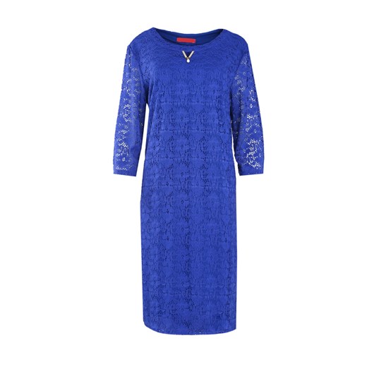 Niebieska sukienka Born2be z długim rękawem midi 