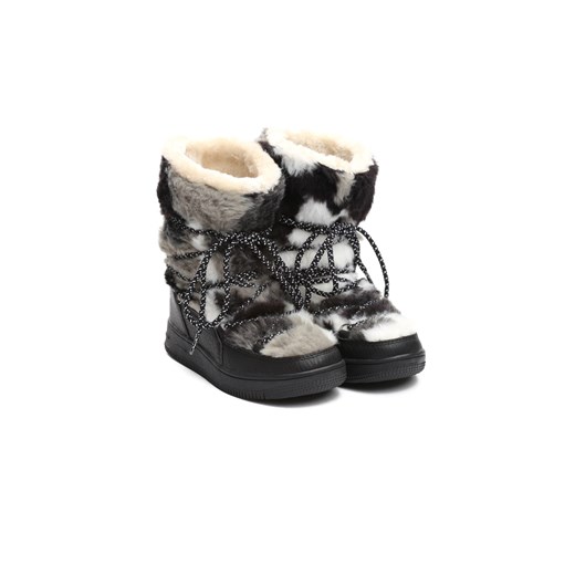 Buty zimowe dziecięce Born2be bez wzorów sznurowane 