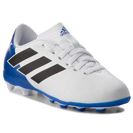 Buty sportowe dziecięce Adidas białe sznurowane ze skóry ekologicznej 