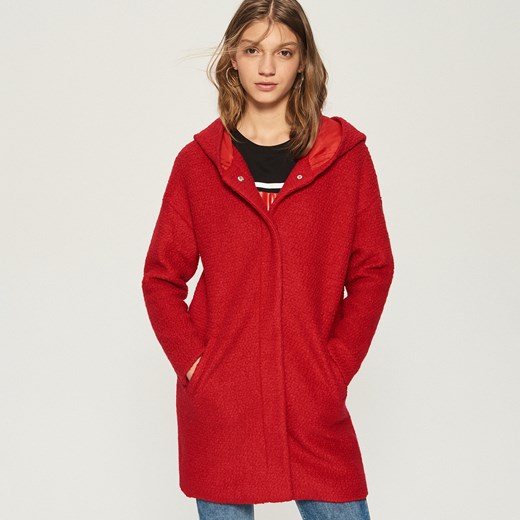 Sinsay - Płaszcz z wełną - Czerwony