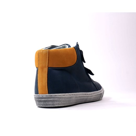 Buty zimowe dziecięce granatowe Mido-noster trzewiki skórzane 
