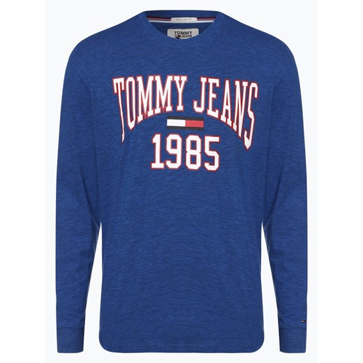 T-shirt męski Tommy Jeans na zimę z napisem z długim rękawem z jerseyu 