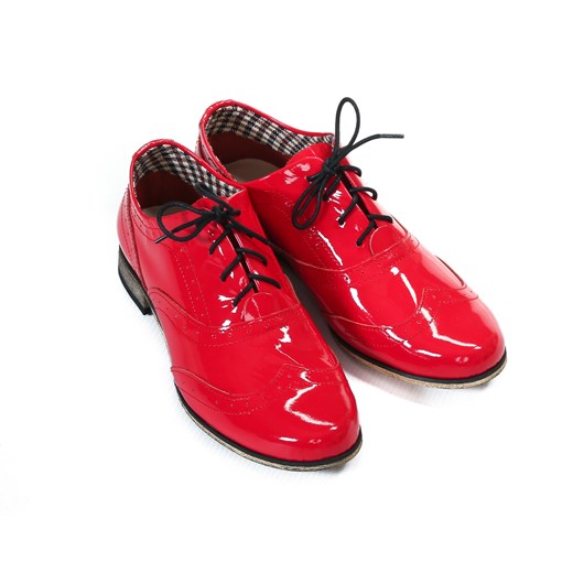 jazzówki - skóra naturalna - model 246 - kolor czerwony lakier  Zapato 37 zapato.com.pl