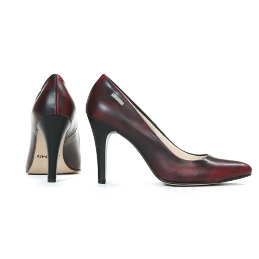 szpilki - skóra naturalna - model 035 - kolor czarno-czerwony Zapato  40 zapato.com.pl