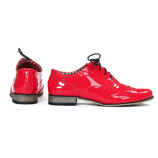 jazzówki - skóra naturalna - model 246 - kolor czerwony lakier Zapato  36 zapato.com.pl