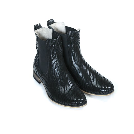 botki - skóra naturalna - model 480 - kolor czarny zebra  Zapato 36 zapato.com.pl