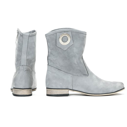 Zapato botki niebieskie casual skórzane
