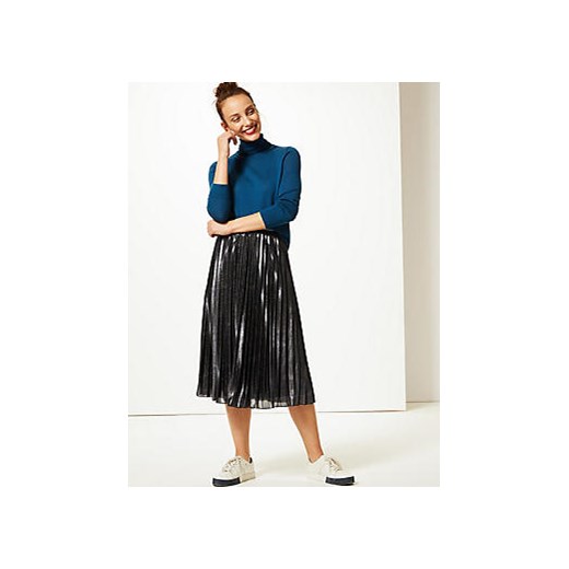 Sparkly Pleated Midi Skirt  Marks & Spencer   Marks&Spencer