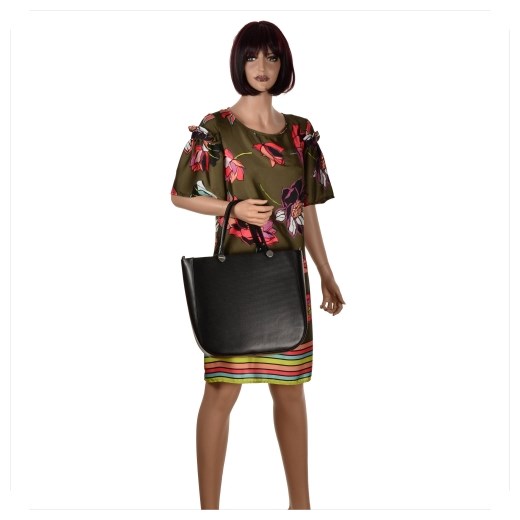 Shopper bag Vezze elegancka bez dodatków na ramię matowa 