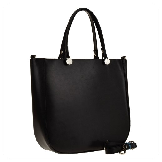 Shopper bag Vezze czarna duża na ramię bez dodatków matowa elegancka 