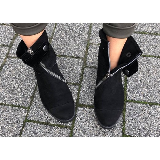 Workery Ohshoes NEW AGE midi Eko zamsz all black ZIP