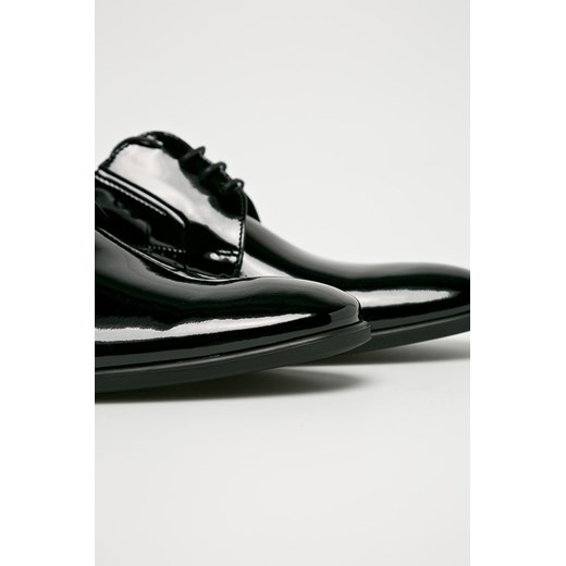Buty eleganckie męskie czarne Conhpol skórzane sznurowane 