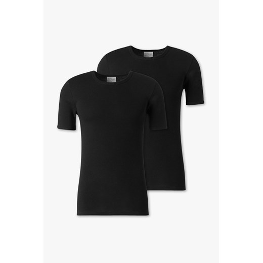 C&A T-shirty w drobny prążek z bawełny bio-2 szt., Czarny, Rozmiar: XL