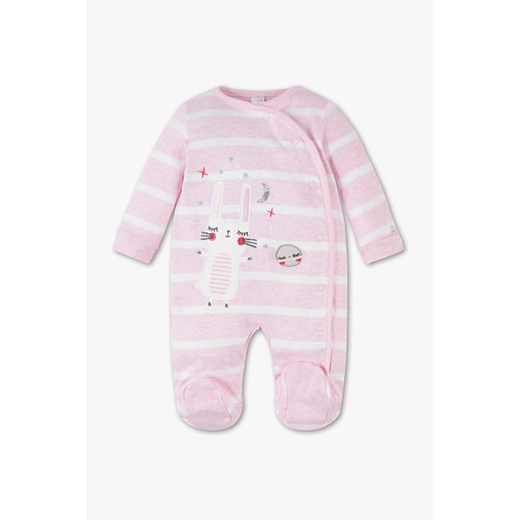 C&A Piżama niemowlęca – bawełna ekologiczna – w paski, Biały, Rozmiar: 74