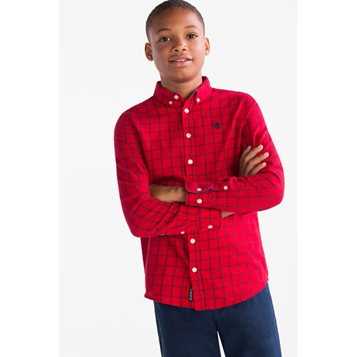 C&A Koszula – bawełna bio – w kratę, Czerwony, Rozmiar: 176