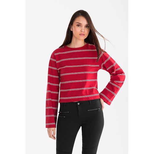 C&A Bluza dresowa – bawełna bio – w paski, Czerwony, Rozmiar: XL