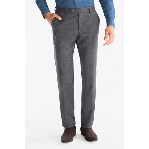 C&A Spodnie z wełny-Slim Fit, Szary, Rozmiar: 28