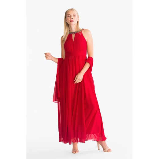 C&A Wąska sukienka – 2 części – efekt połysku – w uroczystym stylu, Czerwony, Rozmiar: 38