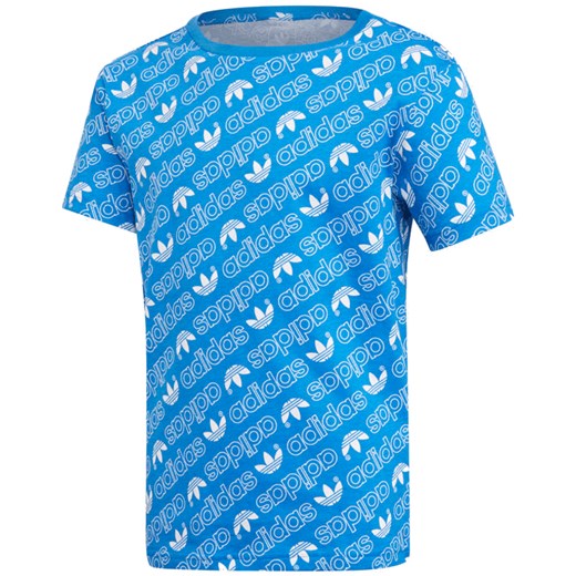 T-shirt chłopięce niebieski Adidas z krótkim rękawem 