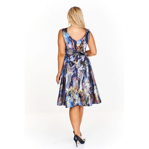 Rozkloszowana wzorzysta sukienka Gratex 40 ptakmoda.com
