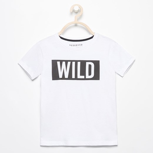 Reserved - T-shirt z nadrukiem WILD - Biały