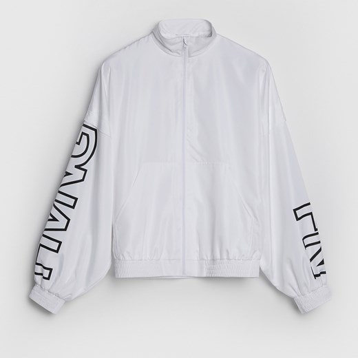 Reserved - Sportowa kurtka z napisami - Biały