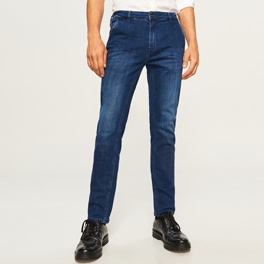 Reserved - Spodnie jeansowe chino slim fit - Granatowy
