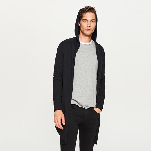 Reserved - Długi sweter z kapturem - Czarny