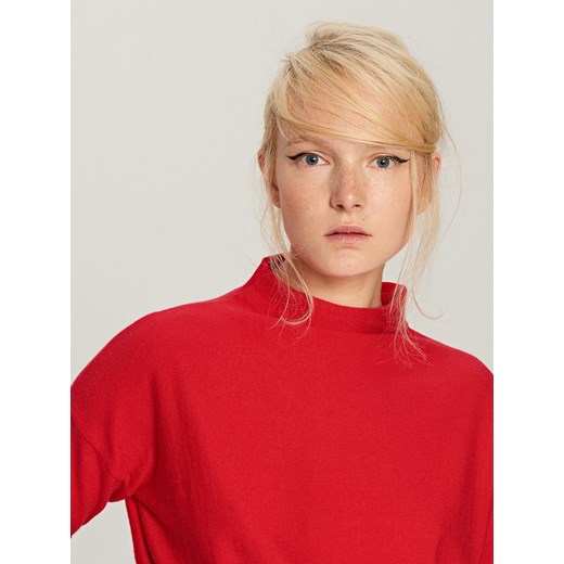 Reserved - Sweter z niską stójką - Czerwony