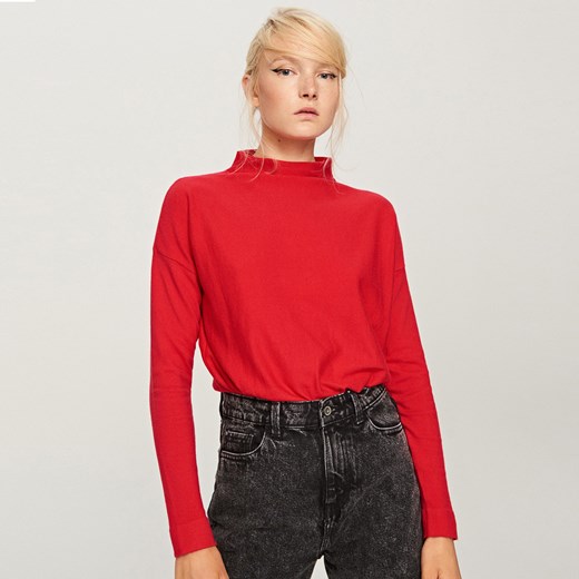 Reserved - Sweter z niską stójką - Czerwony
