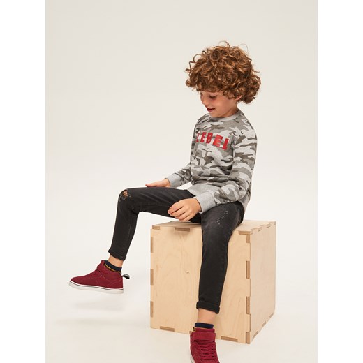 Reserved - Bluza moro Rebel - Jasny szar