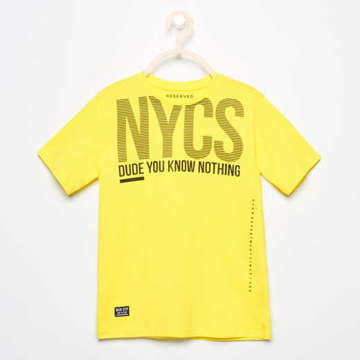 Reserved - T-shirt NYCS - Żółty