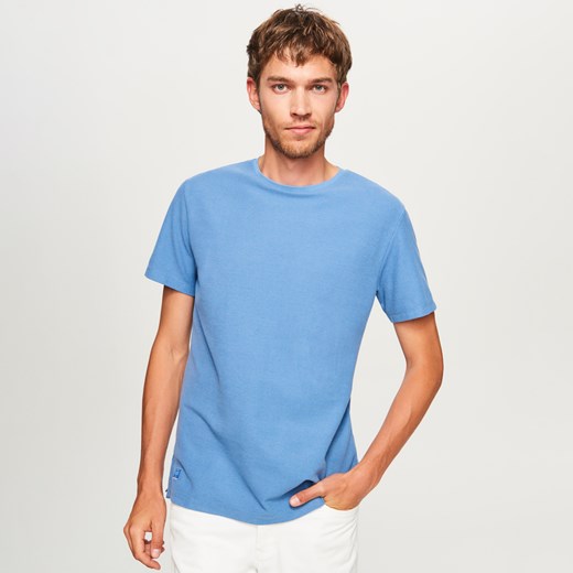 Reserved - Gładki t-shirt - Niebieski