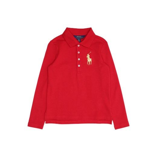 Bluzka dziewczęca Polo Ralph Lauren czerwona z długim rękawem bawełniana 