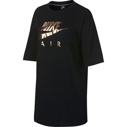 Bluzka sportowa Nike czarna z napisami letnia 