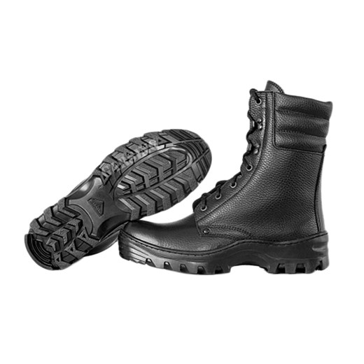 Buty zimowe męskie Garsing militarne skórzane na zimę czarne sznurowane 
