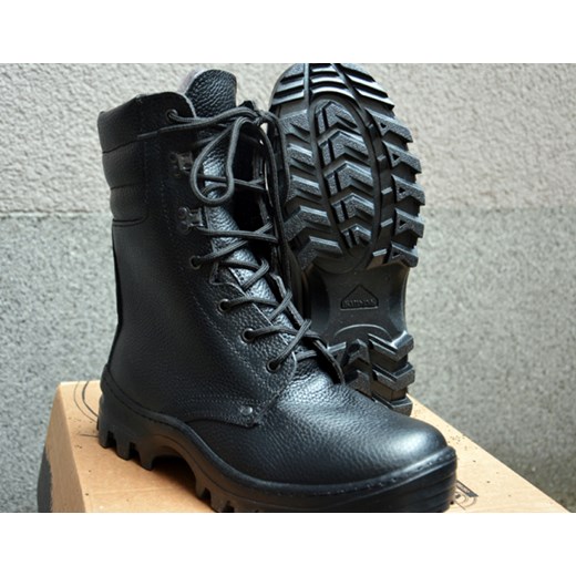 Buty zimowe męskie Garsing sznurowane skórzane czarne na zimę militarne 