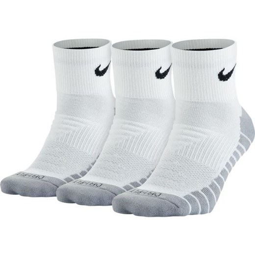 Skarpety tenisowe Dry Cushioned Quarter 3 pary Nike (biało-szare)