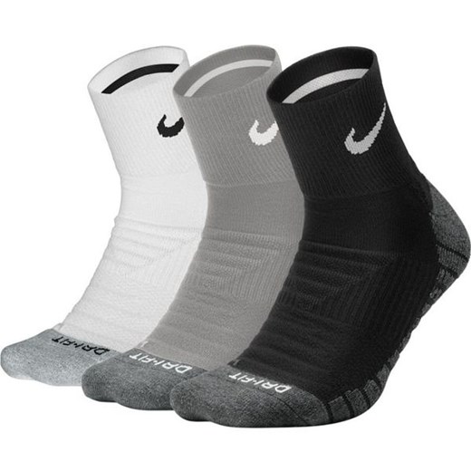 Skarpety tenisowe Dry Cushioned Quarter 3 pary Nike (białe/szare/czarne)