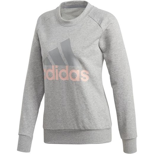 Bluza damska Essentials Linear Crewneck Sweatshirt Adidas (szaro-różowa)