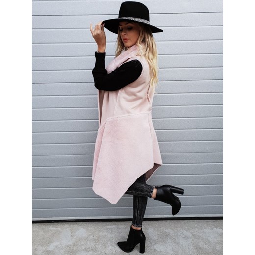 kamizelka kożuszek long pink   uniwersalny Butik Latika