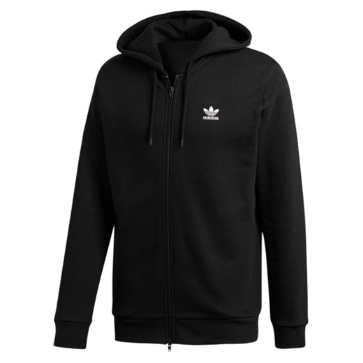 Bluza sportowa Adidas czarna bez wzorów bawełniana 