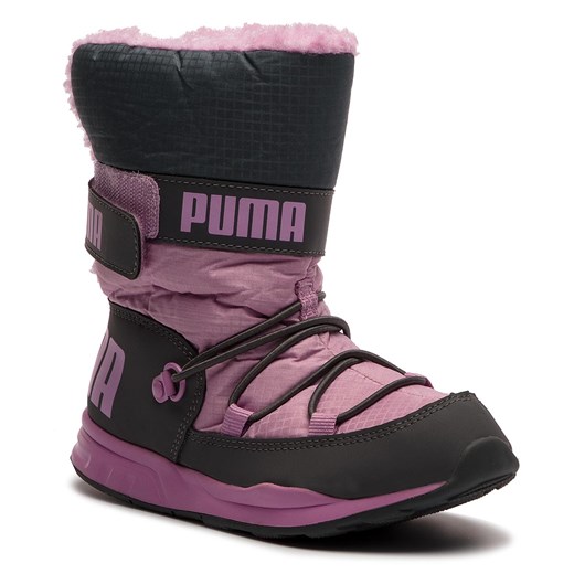 Buty zimowe dziecięce Puma na rzepy czarne śniegowce 