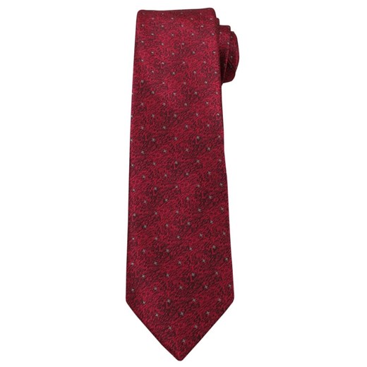 Ciemnoczerwony Elegancki Krawat -Angelo di Monti- 7 cm, Męski, Bordowy Melanż, w Szare Gwiazdki KRADM1428 ze sklepu JegoSzafa.pl w kategorii Krawaty - zdjęcie 58910289
