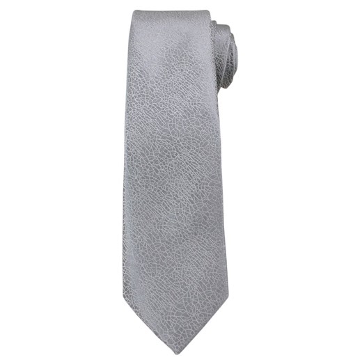 Srebrny Elegancki Krawat -Angelo di Monti- 7 cm, Męski, Jednokolorowy, Drobny Wzór KRADM1430 Angelo Di Monti   JegoSzafa.pl